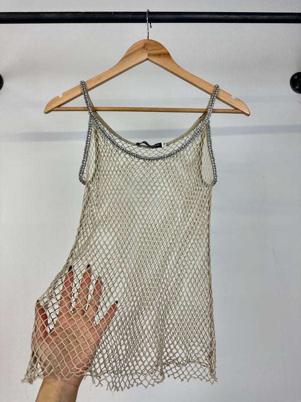 SS2002 Dolce & Gabbana J-Lo fishnet Swarovski top