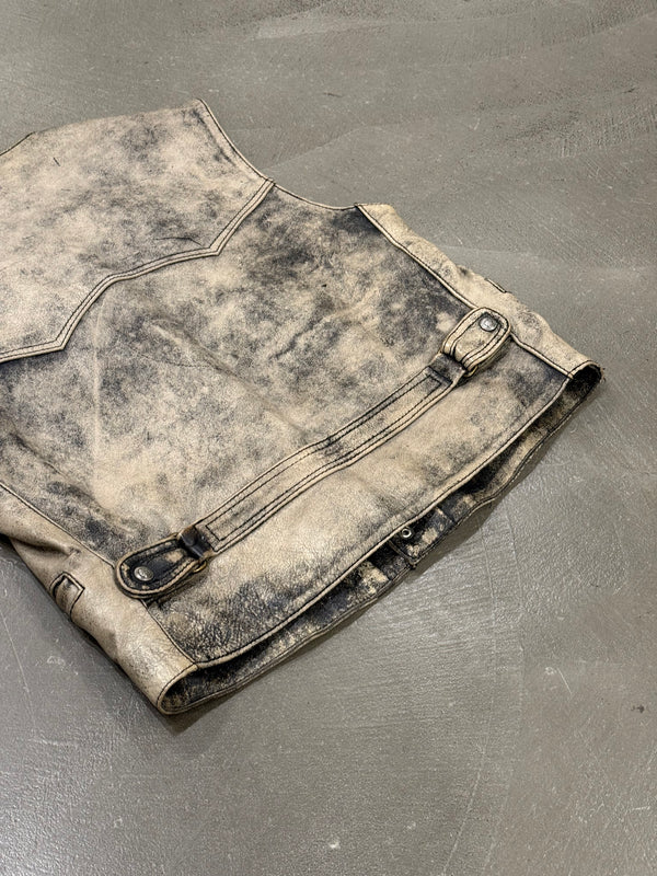 2000s Versace distressed leather vest