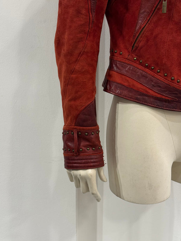 2000s Roberto Cavalli western leather jacket