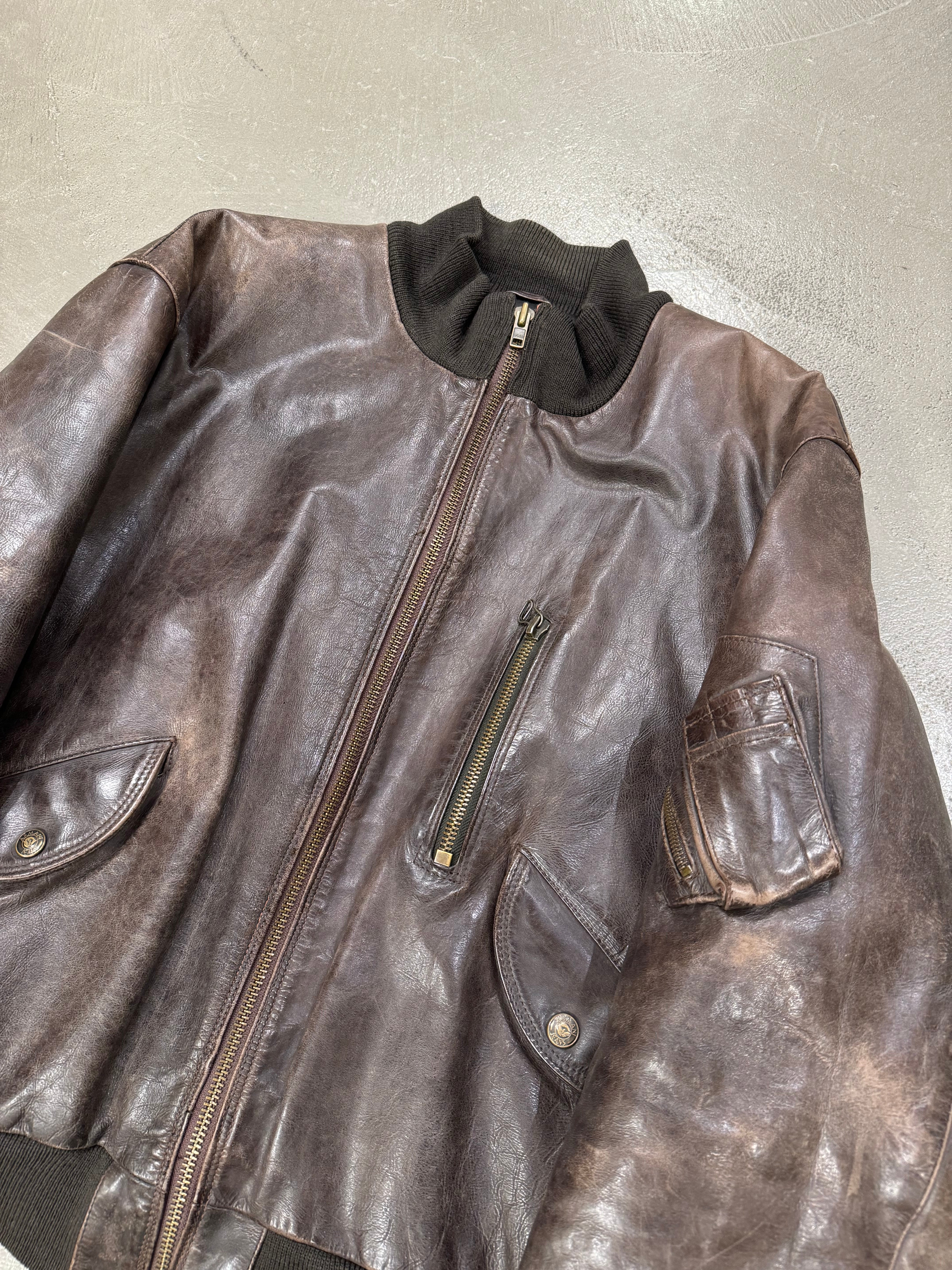 1980s Armani leather MA-1 bomber jacket