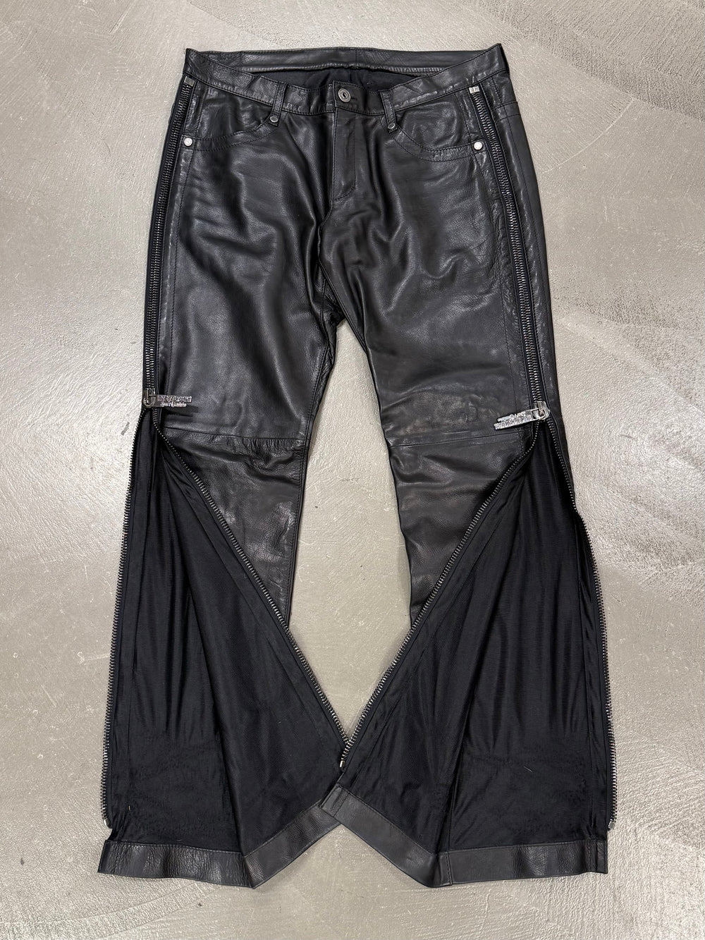 1990s Dirk Bikkembergs full zipper leather pants