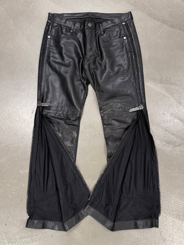 1990s Dirk Bikkembergs full zipper leather pants