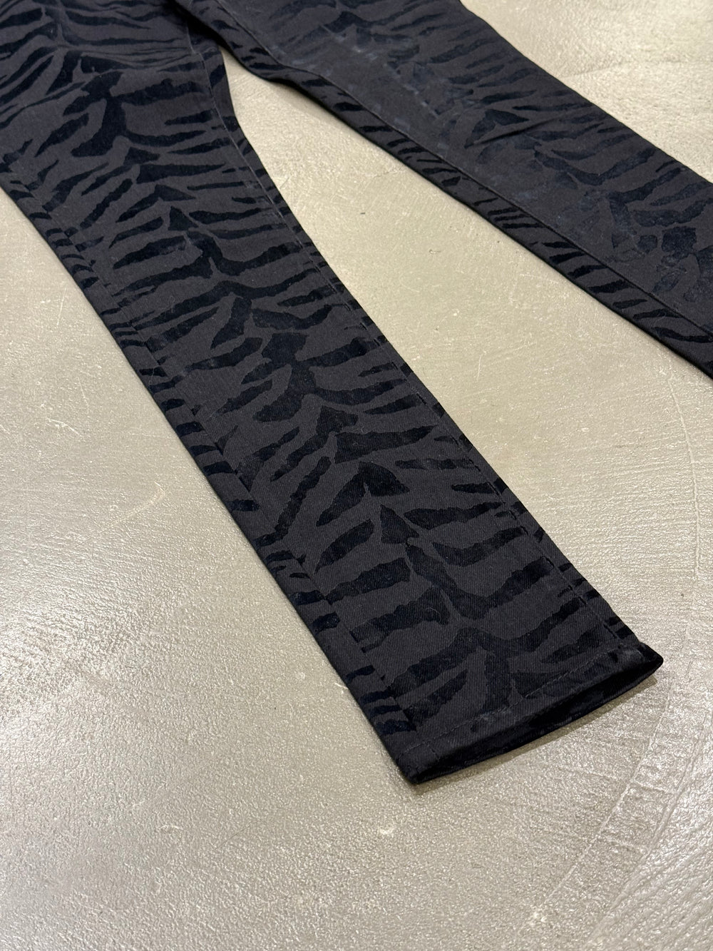 2019 Saint Laurent skinny jeans with zebra print