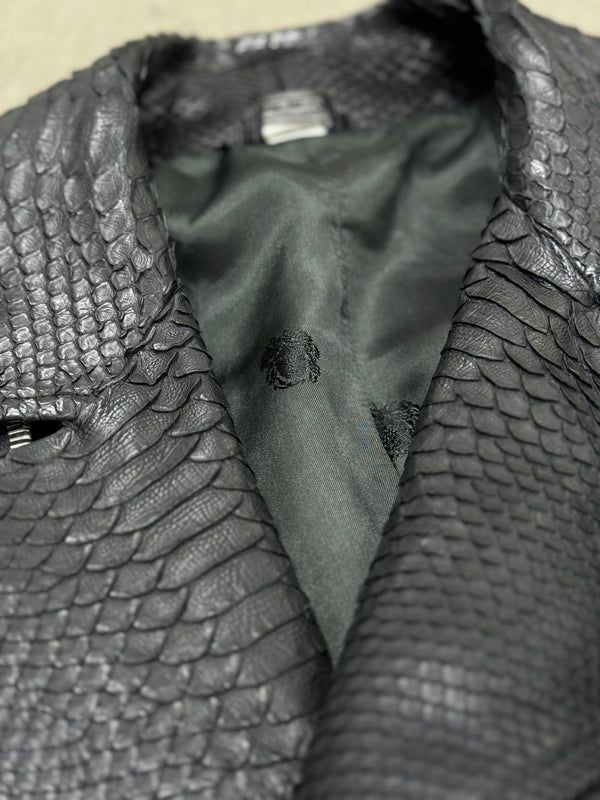1990s Gianni Versace python leather biker jacket