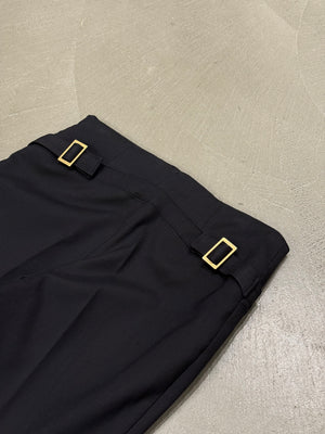 2003 Gucci black low-rise flared trousers
