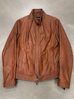 2010s Armani paneled leather jacket