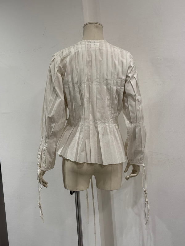 2000s Jean Paul Gaultier white blouse with tie details