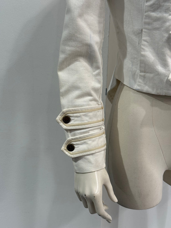 1990s Jean Paul Gaultier white military napoleon jacket
