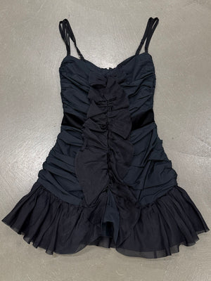 Dolce & Gabbana ruched mini dress with ruffle front