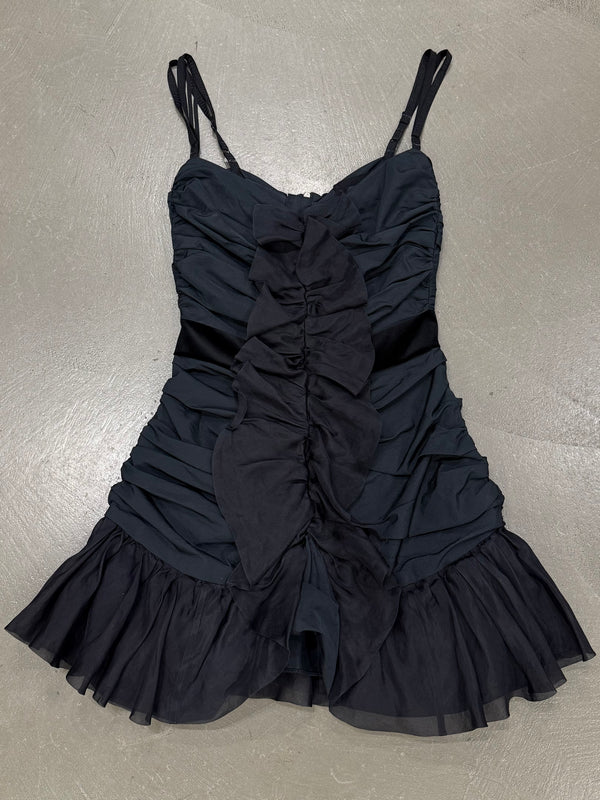 Dolce & Gabbana ruched mini dress with ruffle front