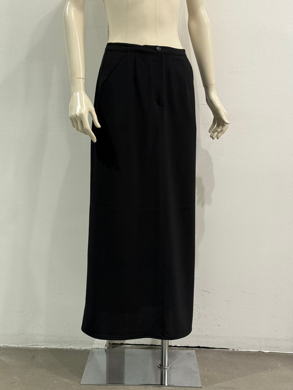 2000s Dolce & Gabbana black minimalist long skirt