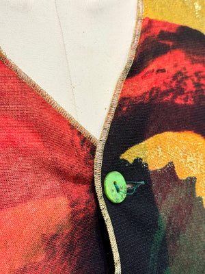 S/S1996 Jean Paul Gaultier flamingo mesh vest