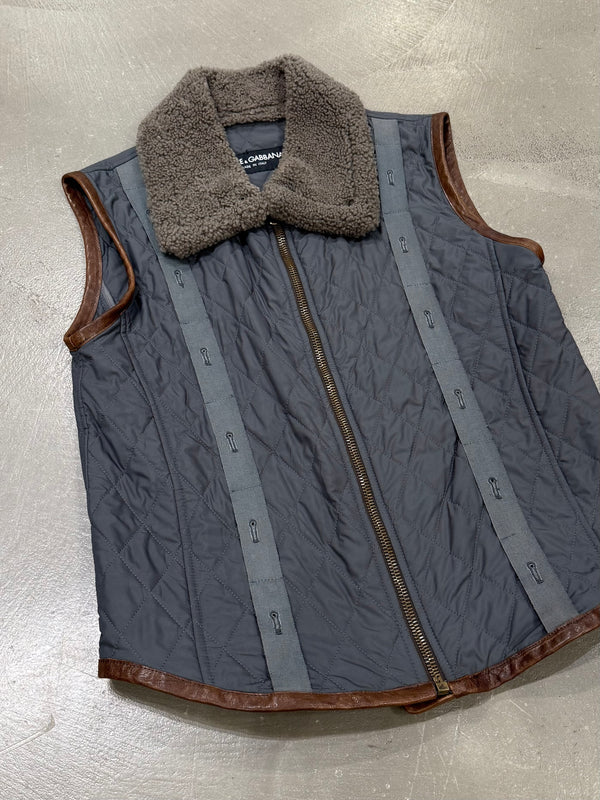 2003 Dolce & Gabbana aviator shearling vest