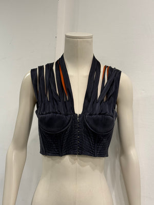 S/S1989 Jean Paul Gaultier iconic cone bra corset with shoulder straps
