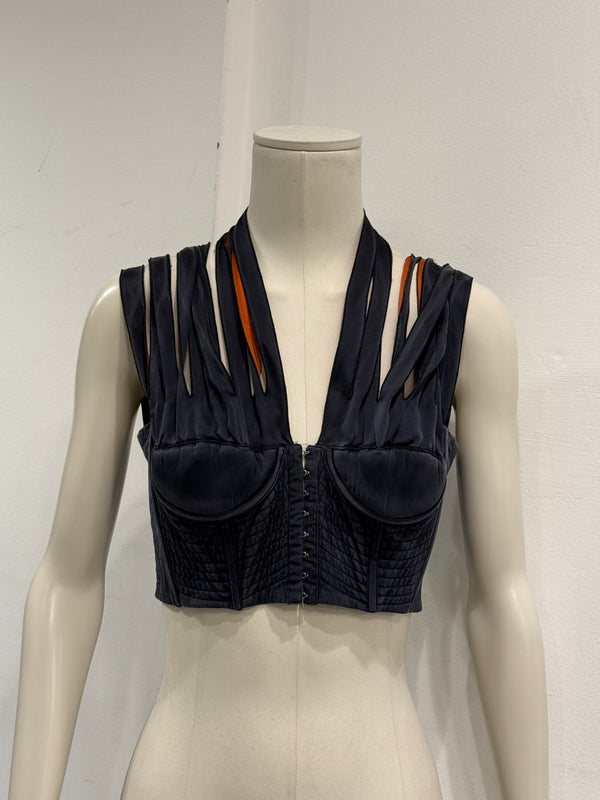 S/S1989 Jean Paul Gaultier iconic cone bra corset with shoulder straps