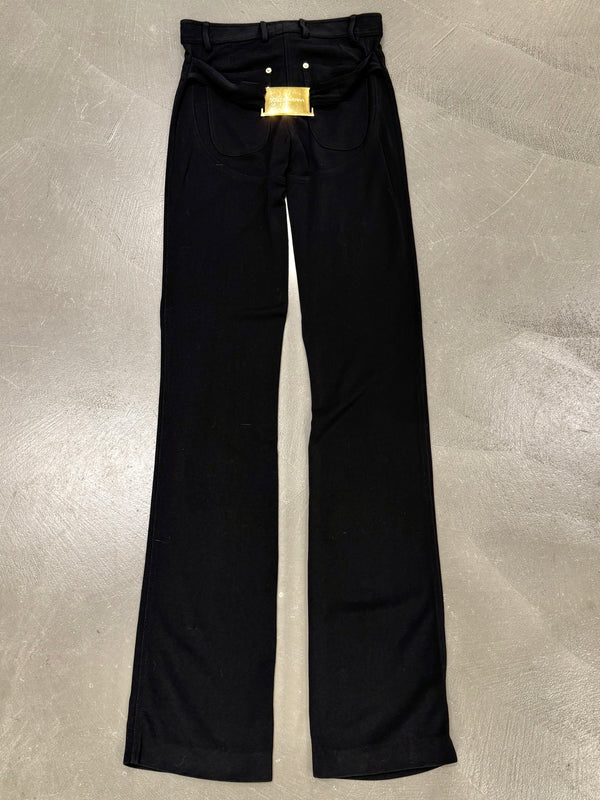 2001 Dolce & Gabbana extra long iconic buckle cowboy pants