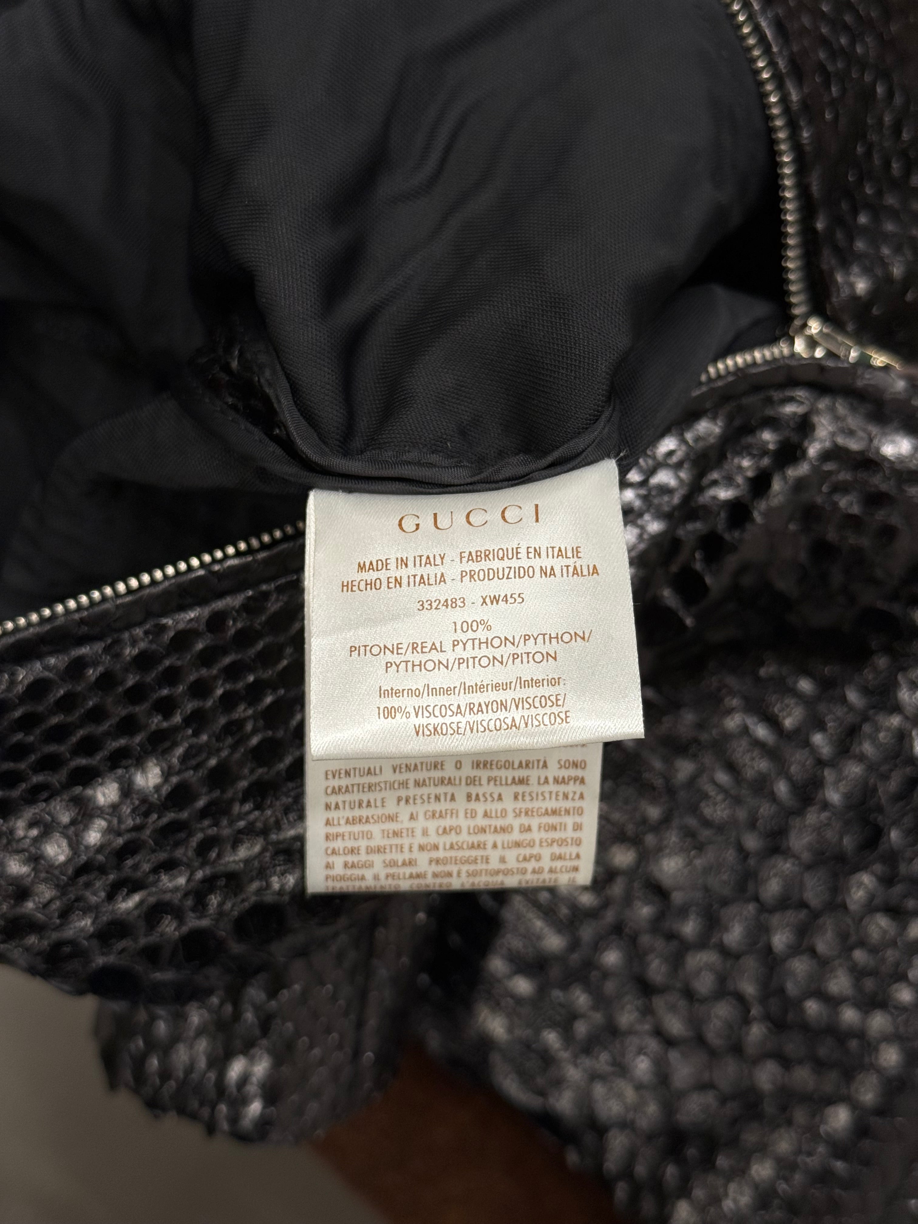 2010s Gucci real python backzip leather jacket