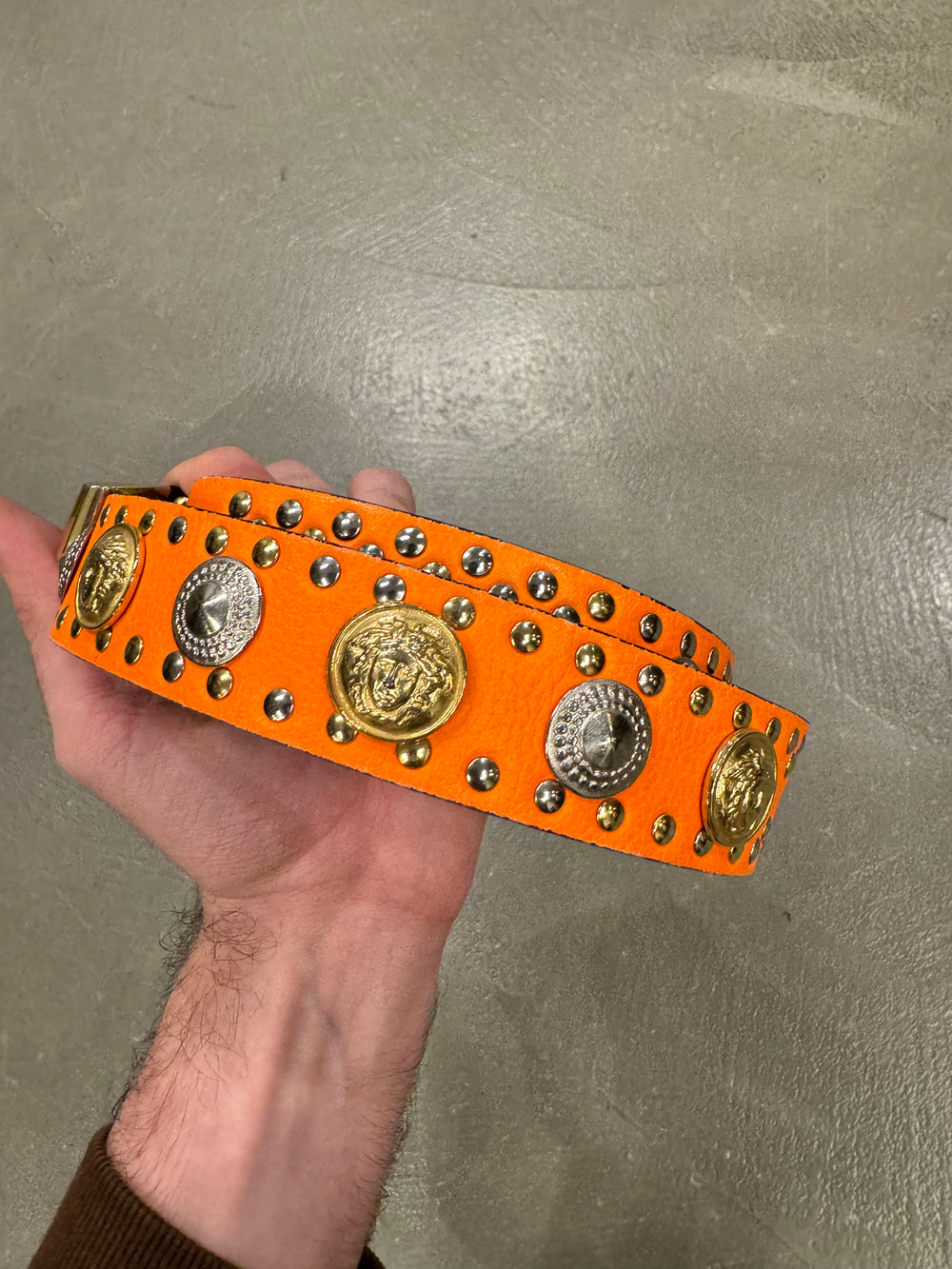 1980s Gianni Versace studded leather belt