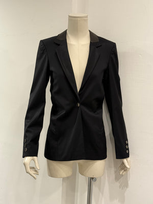 2003 Christian Dior by Galliano leather collar blazer