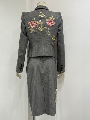 A/W1997 Alexander McQueen runway checked embroidered suit set