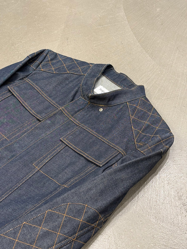2000s Yves Saint Laurent sample denim jacket with quilted detailing
