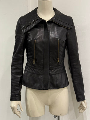A/W2003 Gucci by tom Ford paneled moto leather jacket