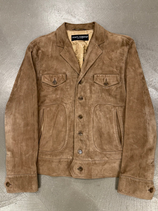 2000s Dolce & Gabbana suede leather jacket