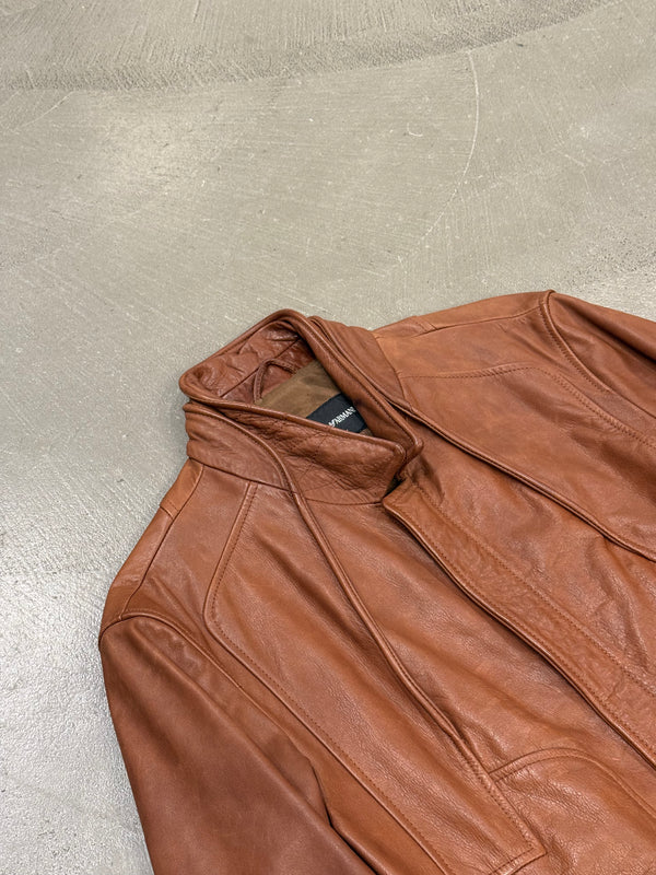 2010s Armani paneled leather jacket