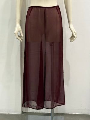 S/S1997 Prada silk long red skirt