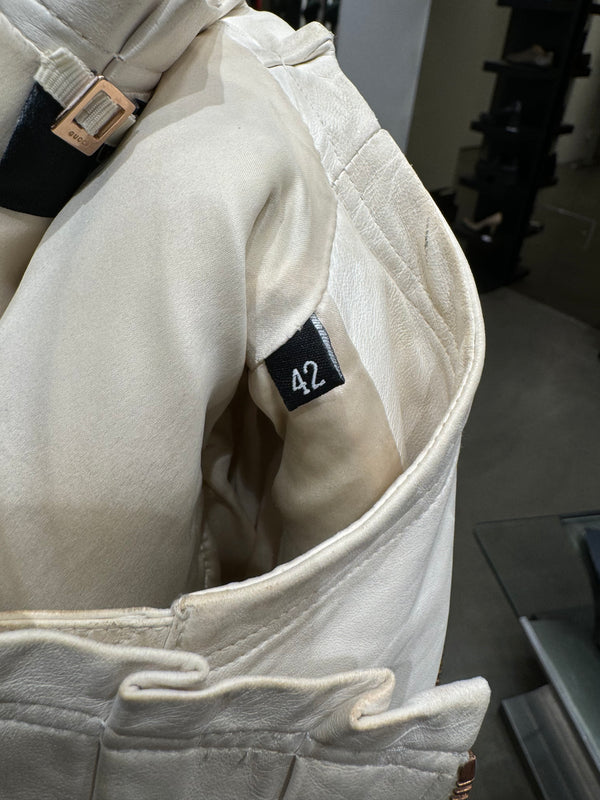 S/S 2004 Gucci by Tom Ford paneled leather jacket