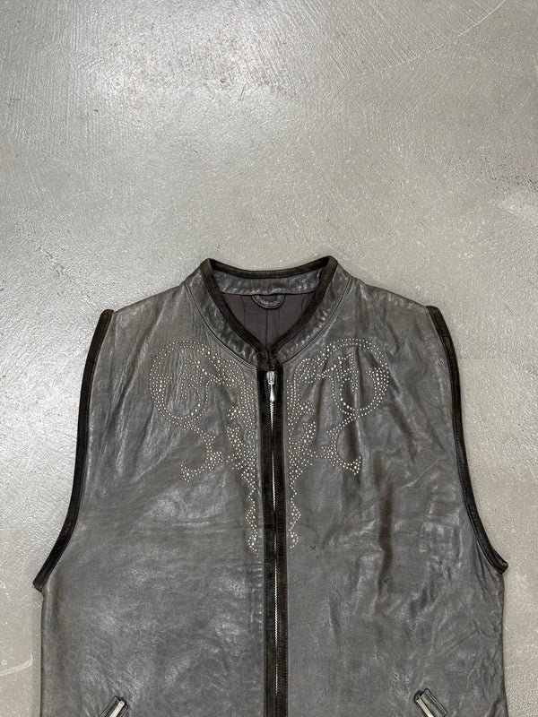 1980s Gianni Versace studded leather vest