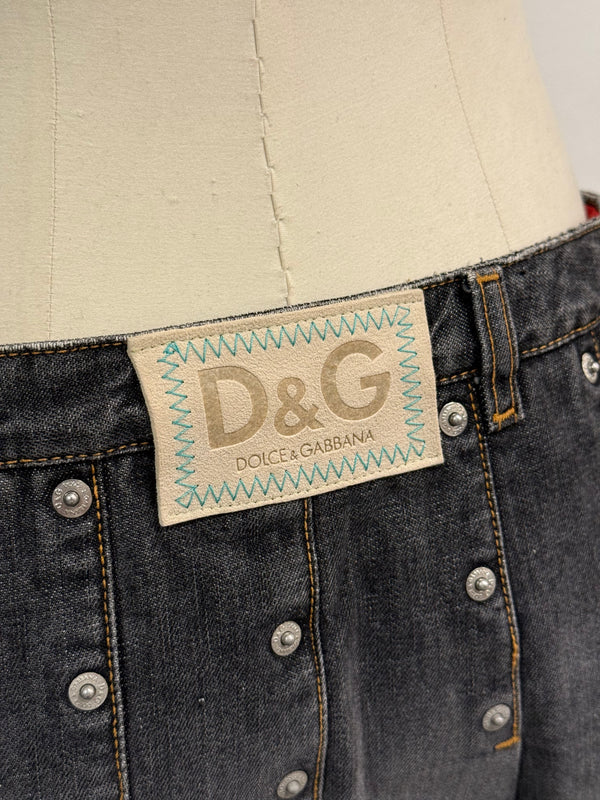 2004 Dolce & Gabbana asymmetrical studded mini skirt