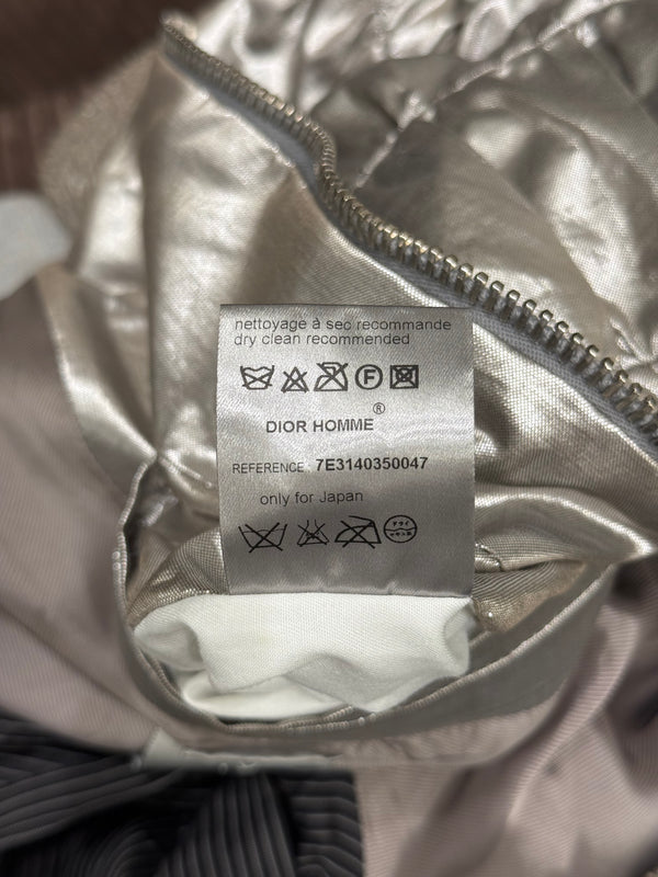 S/S2007 Dior Homme by Hedi Slimane runway silver metallic bomber jacket