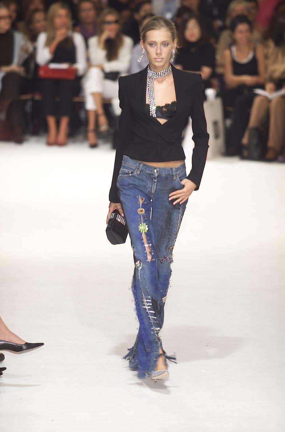 DOLCE＆GABBANA 2001A/W レザーパイピングジーンズ 44 DOLCE&GABBANA - ドルチェ＆ガッバーナ グラフィティジーンズ