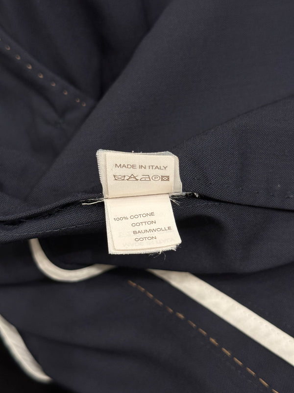 2010s Brunello Cucinelli navy tailored long blazer coat