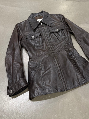 1990s Dolce & Gabbana leather belted coat