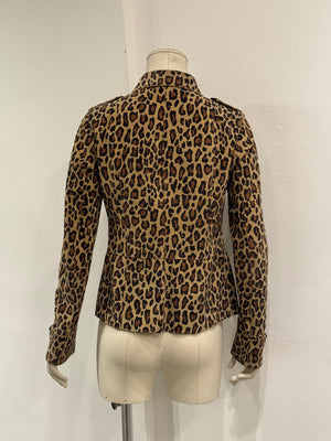 1990s Dolce & Gabbana leather leopard print cropped jacket