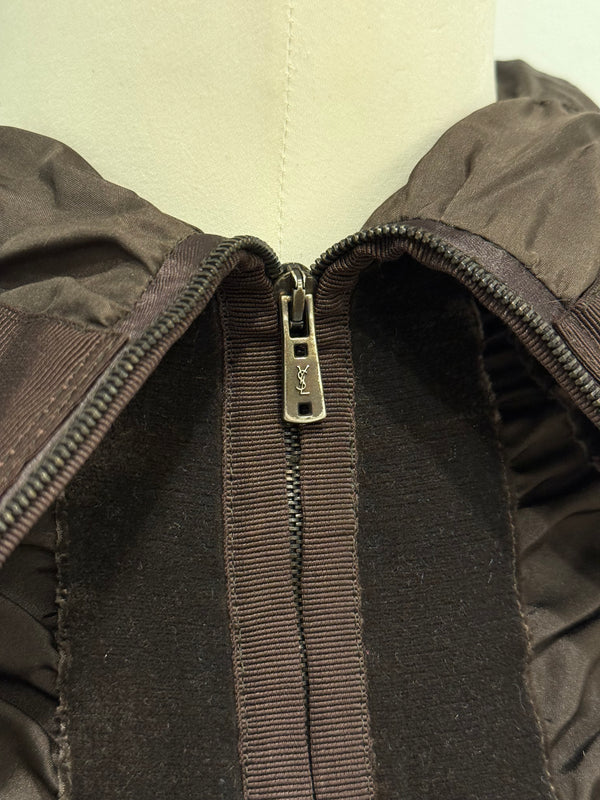 A/W2002 Yves Saint Laurent by Tom Ford ruched velvet jacket with bow belt