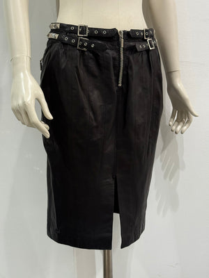 1990s Gianni Versace studded leather skirt