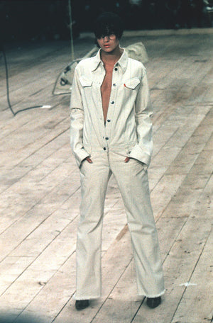 S/S1999 Alexander McQueen buster denim jumpsuit