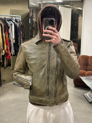 A/W2001 Dolce & Gabbana faded zip aviator jacket