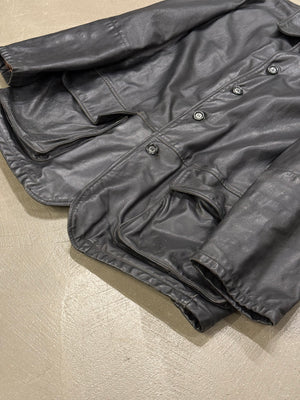 2000s Armani leather coat