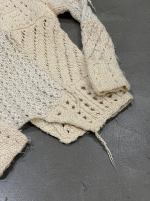 1990s Emporio Armani deconstructed patchwork sweater