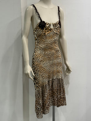 2000s Cavalli leopard print dress