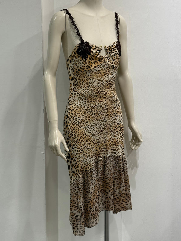 2000s Cavalli leopard print dress