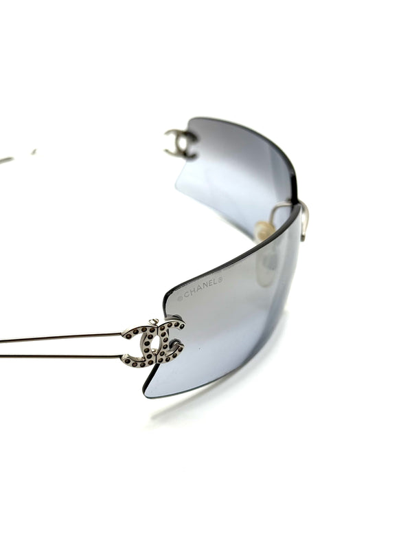 2000s Chanel rhinestone sunglasses