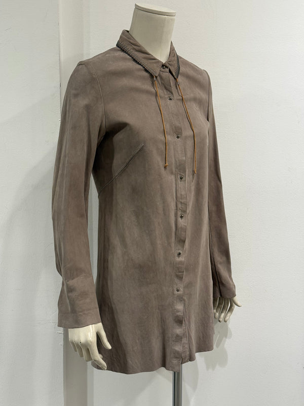 Isaac Sellam metal neck inserts leather jacket