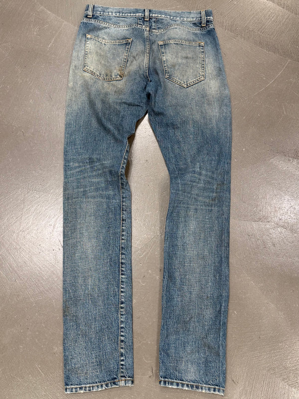 2015 Saint Laurent by Hedi Slimane distressed slim denim jeans