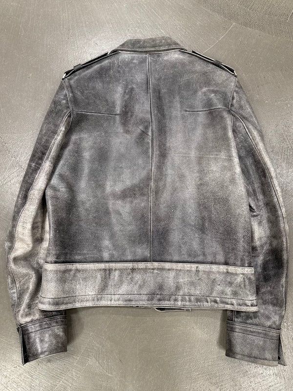 A/W2002 Dior by Hedi Slimane distressed leather jacket