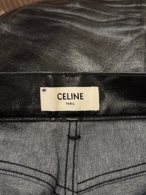 Celine distressed coated jeans